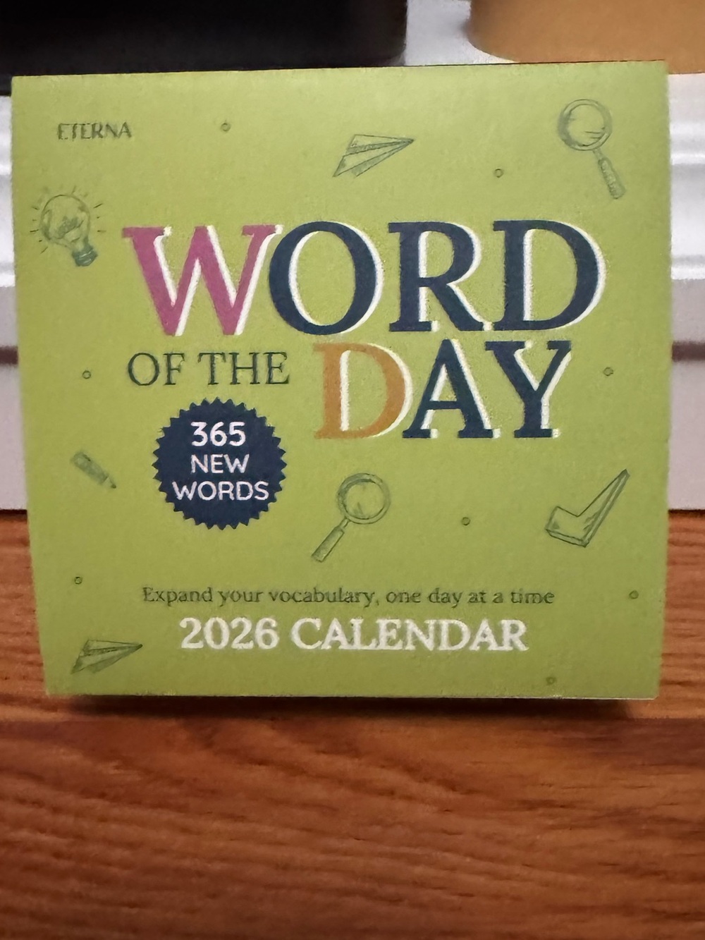 Eterna Word of the Day 2026 Calendar - Green with Multicolor Text